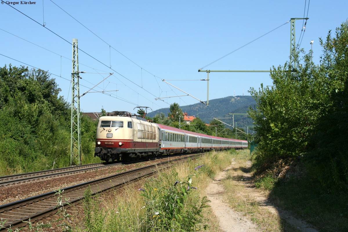 Die 103 235 mit dem IC 118 nach Münster bei Heidelberg Hbf, 