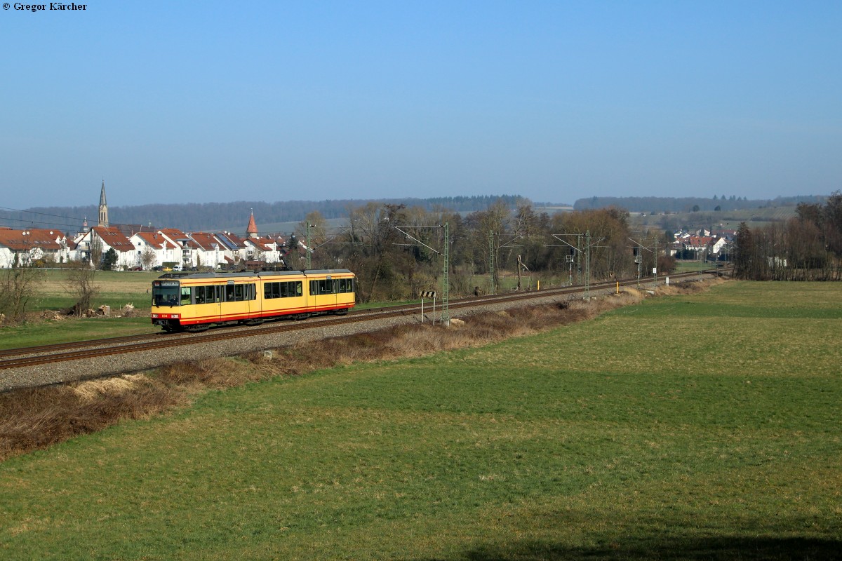 TW 834 als S9 nach Mühlacker bei Heidelsheim, 09.03.2014.