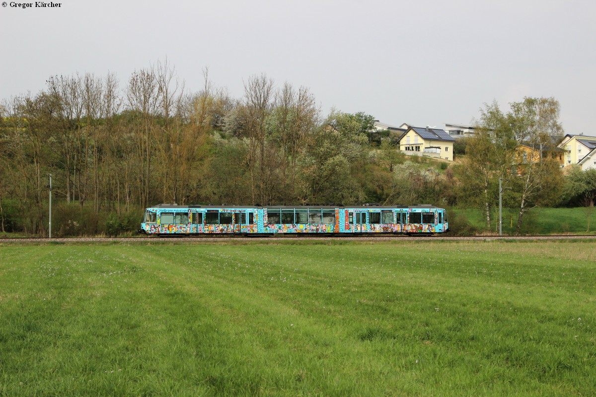 TW 880 Rizzibahn bei Oberöwisheim, 04.04.2014.