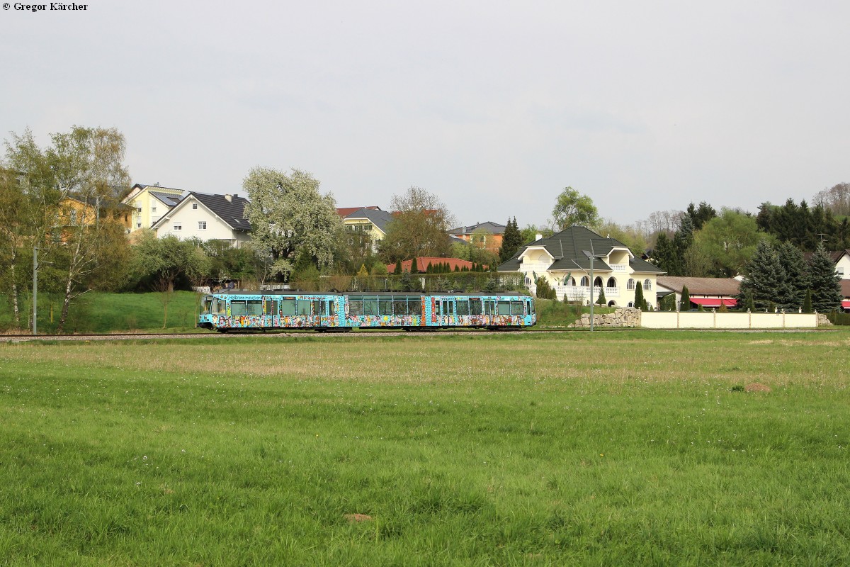 TW 880 Rizzibahn bei Oberöwisheim, 04.04.2014.