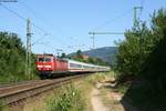 181 219 mit dem IC 2286 Karlsruhe - Rostock bei Heidelberg Hbf. An einigen Sonntagen 2013 wurde diese Leistung zwischen Karlsruhe und Frankfurt von dieser Lok planmäßig gezogen. Aufgenommen am 21.07.2013.