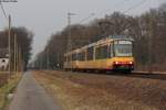 TW 874 und 822 Richtung Karlsruhe Hbf bei Weingarten, 03.03.2012.