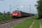 185 274 mit dem RedBull-Zug (GB *** Wanne-Eickel - Bludenz) am Vorsignal der BK Basheide bei Forchheim, 19.05.2012.