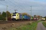 ES 64 U 2 008 (182 508) mit einem Kistenzug Richtung Kornwestheim bei Helmsheim am 28.10.2011.