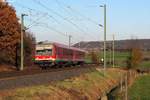 628 591 als Hohenlohe-Express (Crailsheim-Heilbronn) bei Wieslensdorf, 02.11.2011.