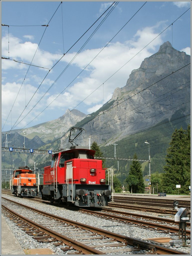 Die  Susi  und eine andere Rangierlok in Kandersteg.
22.08.2011