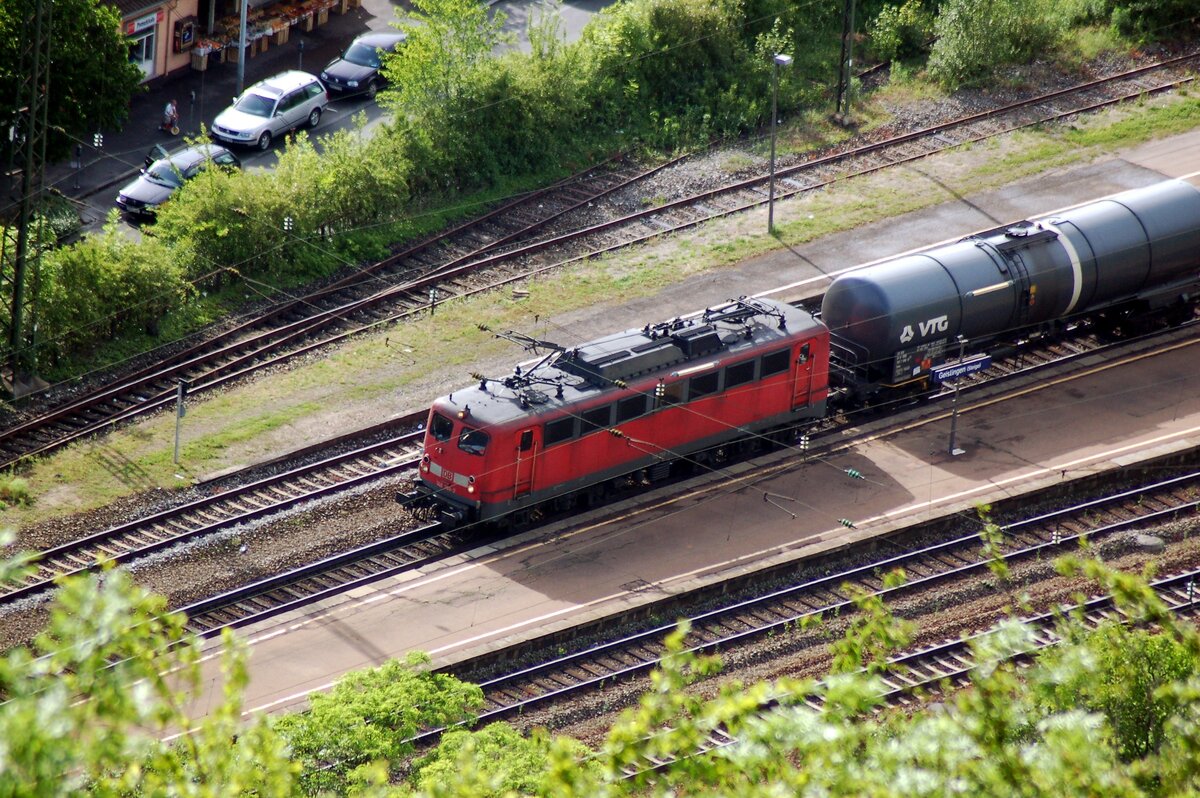 140 706-3 f�hrt mit einem Kesselzug durch Geislingen Steige am 25.05.2007.