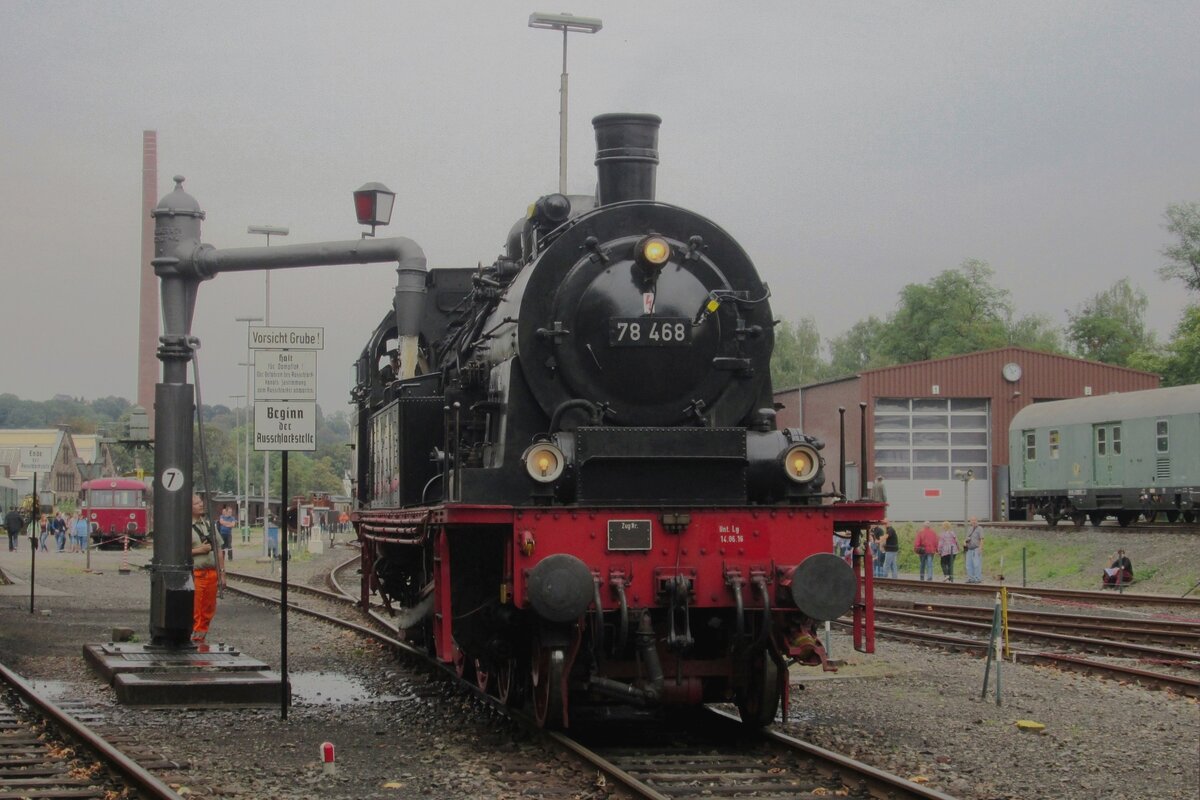 Am 17 September 2016 reichte das Himmelwasser nicht zu um die Wasservorräte von 78 468 zu erganzen und wird der Wasserkran ins DSGEG-Museum Bochum-Dahlkhausen eingesetzt.