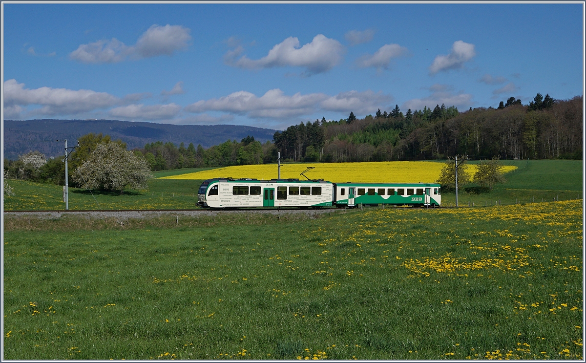 Der BAM Regioanlzug 421 von L'Isle nach Apples kurz vor seinem Ziel.
14. April 2017