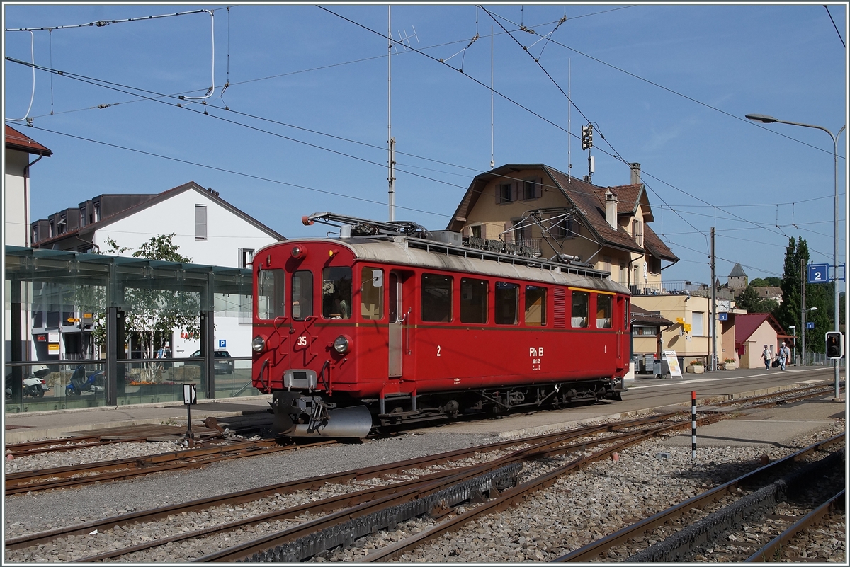 Der RhB ABe 4/4 N� 35 in Blonay. 
9. Juni 2014