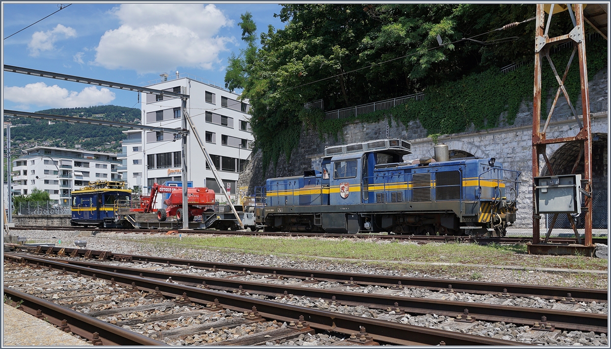 In Vevey wartet die MOB Gm 4/4 2004  Albeuve  auf den nächsten Arbeitseinsatz. 

14. Juli 2020