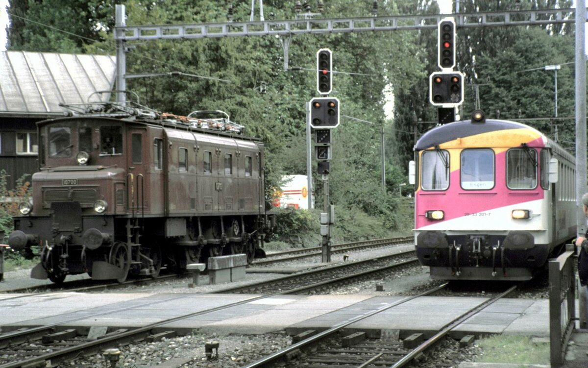 SBB Ae3/6 I Nr.10 700 und Steuerwagen zu RBe 540 in Rorschach am 06.09.1998.