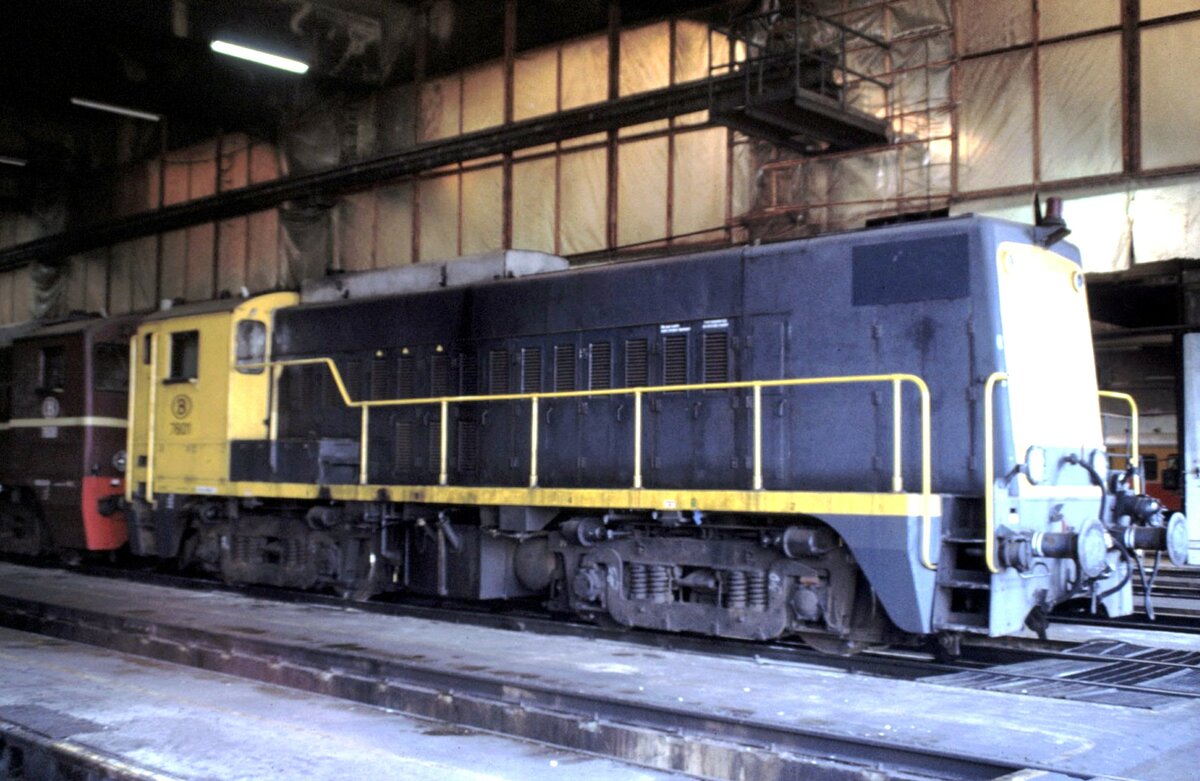 SNCB Nr.7601 der Eisenbahnfreunde Br�ssel, heute Train World in Br�ssel-Schaerbeck am 09.03.1996.