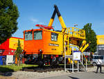   Mit dem DIC-30 pr�sentiert Plasser Ib�rica auf der iaf 2017 Internationale Ausstellung Fahrwegtechnik in M�nster (01.06.2017) ein universelles Fahrzeug f�r die Instandhaltung von Oberleitungen.