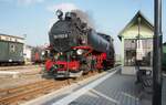 Umsetzen und Wasserfassen der Lok 99 1762-6 in Radebeul am 12.04.2016.