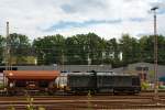   Die 203 152-3  Felix  der (92 80 1203 152-4 D-EBM) der EBM Cargo GmbH (Gummersbach) ist am 28.08.2014 mit einem Schotterzug in Kreuztal abgestellt.