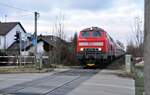 218 429-8 mit IC/RE 2013 Allgäu in Bellenberg auf dem Weg nach Oberstdorf am 19.01.2023.
