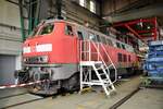 218 411-7 im Bw Kempten am Tag der offenen Tür am 22.04.2023.
