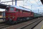Mit Sonderzug 10305 treft EBS V 200 507 am 27 September 2025 aus Olbramovice kommend, in Benesov u Prahy ein.