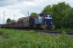 Bei Ratingen zieht am 12 Mai 2026 RBH 804 ein Kohlezug nach das Stahlwerk bei Duisburg Sittarderberg.