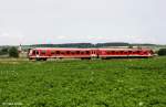 Spektakul�re Landschaften kann ich aktuell leider nicht liefern, daf�r aber eine Nebenbahn im Kartoffelfeld!  DB Regio Triebwagen 628 + 928 423 als RB 59727 Bogen - Neufahrn, G�ubodenbahn KBS 932