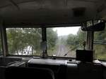 Blick aus dem 798 653  Ulmer Spatz  bei Rechtenstein an der Donau entlang am 14.09.2013.