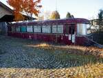 998 056-6 ex Schienenbusanhänger, jetzt Jugendtreff in Kisslegg am 23.10.2021.
