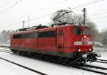 151 160-9 Schublok wartet auf Freigabe für die Rückfahrt in Amstetten am 05.01.2019.
