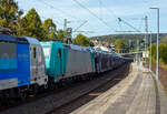 Die an die RTB Cargo vermietete 185 612-9 (91 80 6 185 612-9 D-ATLU) der Alpha Trains Luxembourg S.à r.l., hier kalt (mit gesenkten Stromabnehmern) eingereiht im Zugverband direkt hinter der SIEMENS Vectron MS 6193 094-0 (91 80 6193 094-0  D-Rpool) bei einer Zugdurchfahrt im Bahnhof Kirchen (Sieg).

Die Bombardier TRAXX F140 AC2 wurde 2008 von Bombardier in Kassel unter der Fabriknummer 34263 gebaut. Sie hat die Zulassung (140 km/h) für Deutschland, Österreich und Ungarn.
