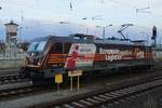 Am Abend von 4 April 2018 ruht sich HSL 187 501 in Angermünde.