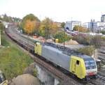 E 189 931T ES64 F 4 031 Dispolok mit Containerzug in Ulm am 18.10.2012.