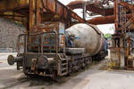 Der achtachsige ATH Thyssen Torpedopfannenwagen T 23 (86002) am 05.06.2011 im LWL-Industriemuseum Henrichsh�tte in Hattingen.