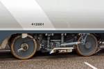   Detail - Antribesdrehgestell von dem Class 700 (Siemens Desiro City / Thameslink) der auf der InnoTrans 2014 in Berlin ausgestellt wurde (26.09.2014).