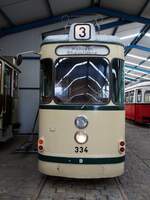 Straßenbahn / Stadtverkehr; Wehmingen ex Bonn T 3 Nr.334 von Westwaggon Baujahr 1959 am 15.06.2014.