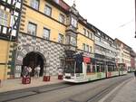 Straßenbahn / Stadtbahn; Erfurt;   MGT 6 DE Nr.611 von Düwag Baujahr 1966 vor dem Stadtmuseum in Erfurt am 26.06.2015.