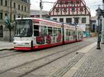 Straßenbahn / Stadtverkehr; Zwickau;   GT 6 M Nr.905 von MAN Baujahr 1993 am Hauptmarkt i Zwisckau am 20.04.2017.