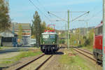 E40 128 als Tfzf 91341 durchfährt heute am Dienstag, den 17.04.2018 Eiserfeld in Richtung Betzdorf (Sieg) bzw.