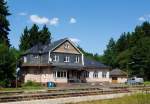 Der Bahnhof W�rgendorf an der KBS 462 (Hellertalbahn) bei km 106,0 am 18.07.2013