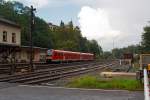   Bei leichtem Regen fährt am 20.09.2014 der  RegioSwinger  ein Dieseltriebzug mit Neigetechnik 612 138 / 612 638 DB Regio als RE 25  Lahntalexpress  Gießen - Wetzlar - Limburg (Lahn) -