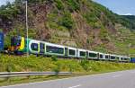   Auf Überführungsfahrt 350 374 ein funkelnagelneuer Desiro Class 350/3 der London Midland, er wird am 22.06.2014 von der PCW 7 / ER 20-2007 (92 80 1223 081-1 D-PCW) vom Prüf- und