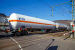Vierachsiger 117 m� Drehgestell-Druckgaskesselwagen, 33 85 7814 272-5 CH-ARETZ der Gattung Zags (ohne Sonnendach), der ARETZ GmbH & Co.