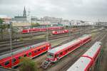 928 349-2, HGK 185 und 611 022 in Ulm am 16.04.2009.