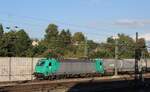 HGK 185 575-8 (91 80 6 185 575-8 D-HGK) mit Kesselwagenzug in Ulm am 07.08.2012.