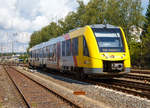   Der VT 505 (95 80 1648 105-2 D-HEB / 95 80 1648 605-1 D-HEB) der HLB (Hessische Landesbahn GmbH), ein Alstom Coradia LINT 41 der neuen Generation fährt am 30.10.2016, als RB 93  Rothaarbahn 