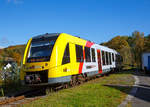   Der VT 504 (95 80 1648 104-5 D-HEB / 95 80 1648 604-4 D-HEB) ein Alstom Coradia LINT 41 der neuen Generation / neue Kopfform der HLB (Hessische Landesbahn GmbH) fährt am 14.05.2017, als RB 96
