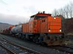 Lok 41 der Kreisbahn Siegen-Wittgenstein (KSW) am 25.01.2012, auf KSW eigenem Rangierbahnhof, in Herdorf.