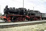 Elmar Dampfloks Nr.145 und eine andere bei der Jubiläumsparade 150 Jahre Deutsche Eisenbahn in Nürnberg an 14.09.1985.