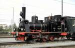 89 7159 mit Nebenbahnzug bei der Jubiläumsparade 150 Jahre Deutsche Eisenbahn in Nürnberg am 14.09.1985.