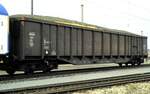 Großgüterwagen für Holzspäne 80 DB --92 8003-5 bei der Jubiläumsparade 150 Jahre Deutsche Eisenbahn in Nürnberg a 14.09.1985.