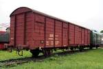 Gedeckter Güterwagen ggf.für Fähren im Eisenbahnmuseum Weimar am 05.08.2016.